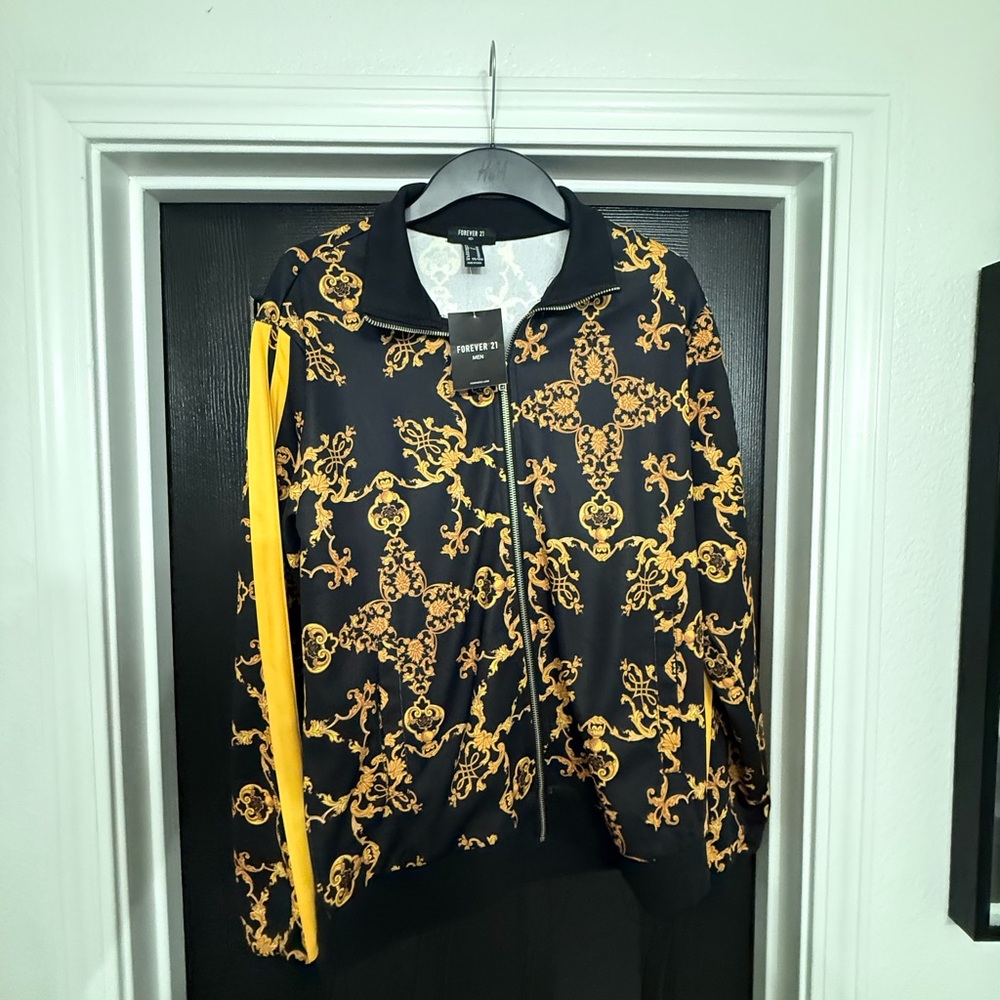 Versace Inspired Black and Gold Baroque Jacket